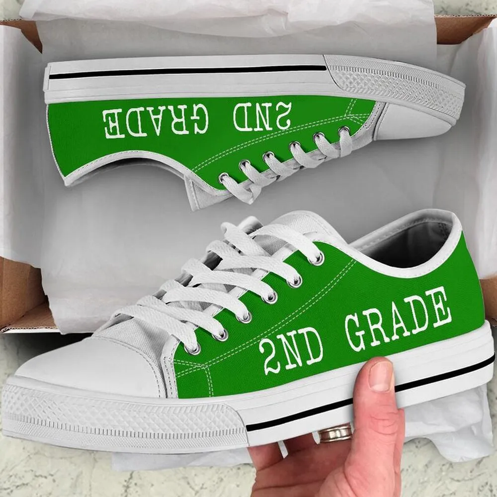 2Nd Grade All Green Shoes, Teacher Shoes, Low Top Sneakers