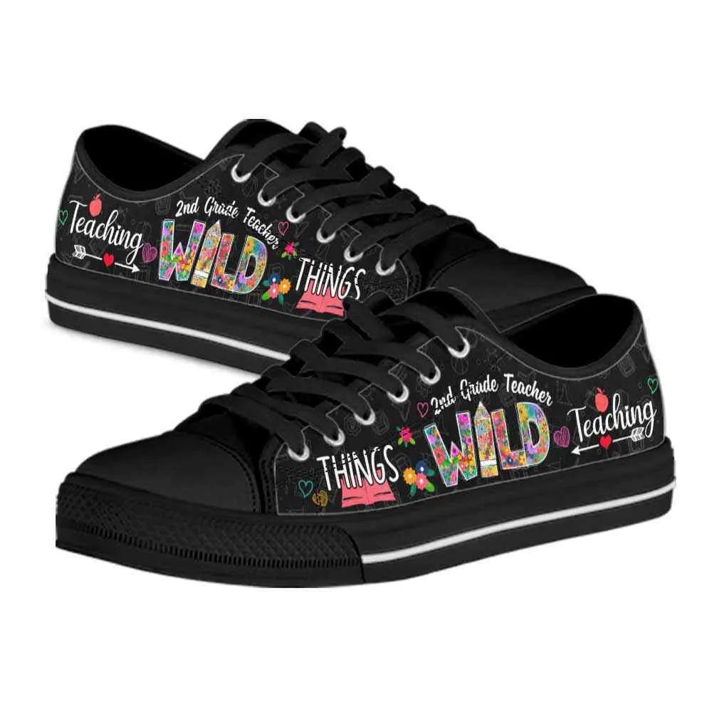 2Nd Grade Teacher Teaching Wild Things Low Top Shoes, Teacher Shoes, Low Top Sneakers
