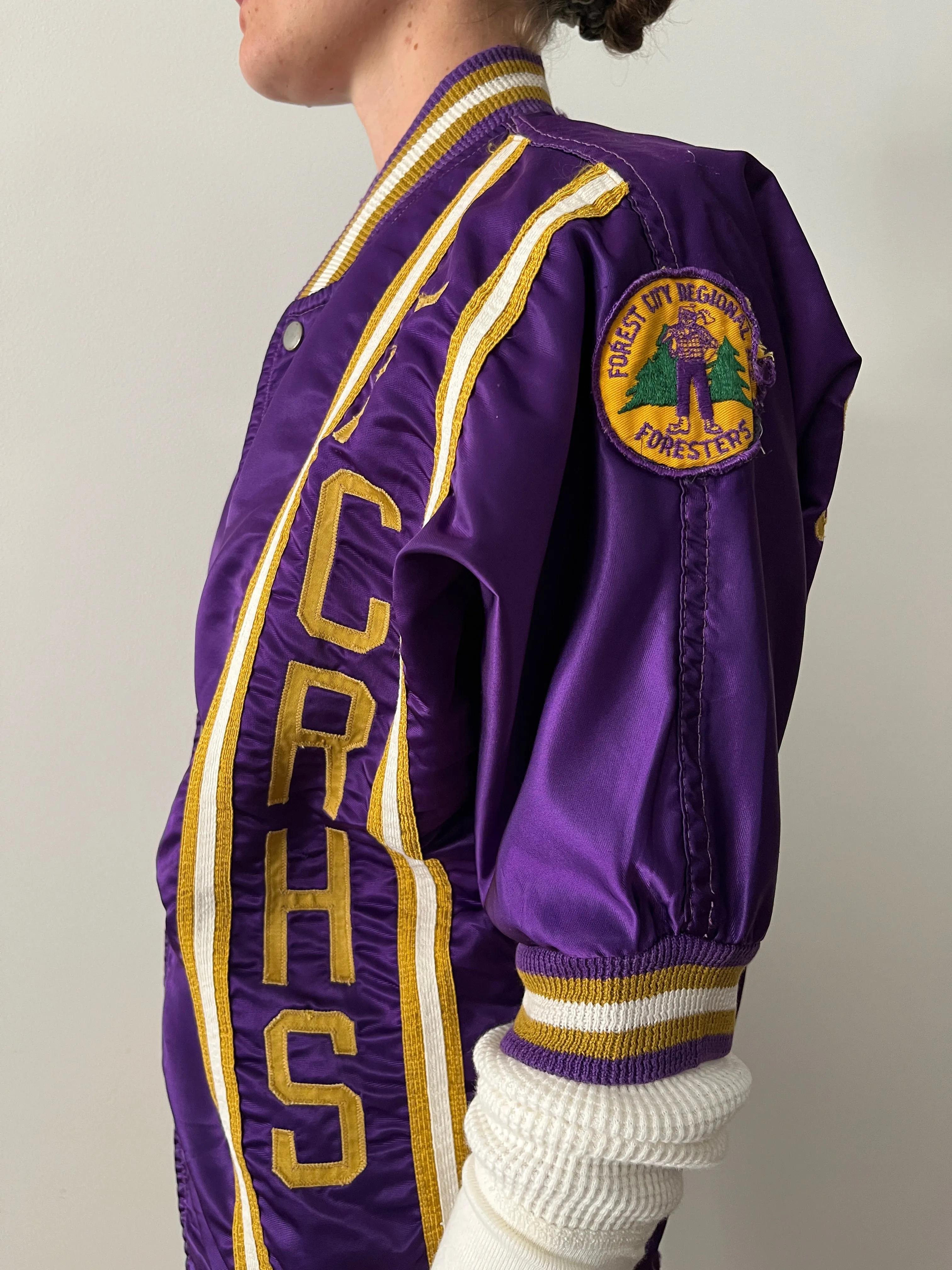 60s Foresters Nylon Warm-Up Athletic Jacket