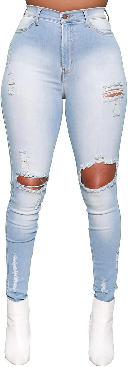 70s Bell Bottom Jeans for Women Elastic High Waisted Raw Hem Denim Pants Classic Vintage Flared Jeans