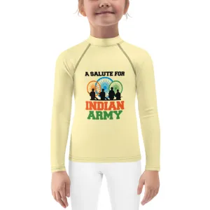 A SALUTE FOR INDIAN ARMY - Kids Rash Guard