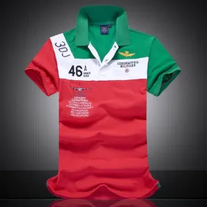 Aeronautica 46A Brigata Aerea Short Sleeve Shirt -Red,White,Green