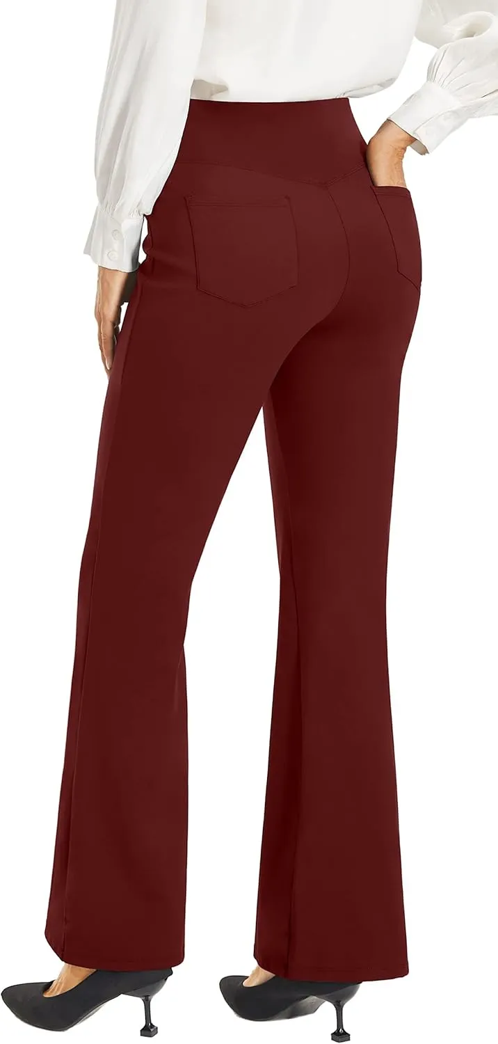 AFITNE Women's Yoga Dress Pants High Waist Pull On Work Pants 2025 Stretchy Office Casual Slacks