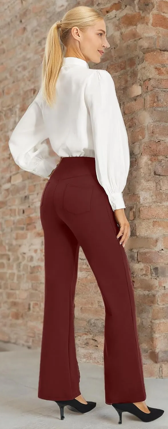 AFITNE Women's Yoga Dress Pants High Waist Pull On Work Pants 2025 Stretchy Office Casual Slacks