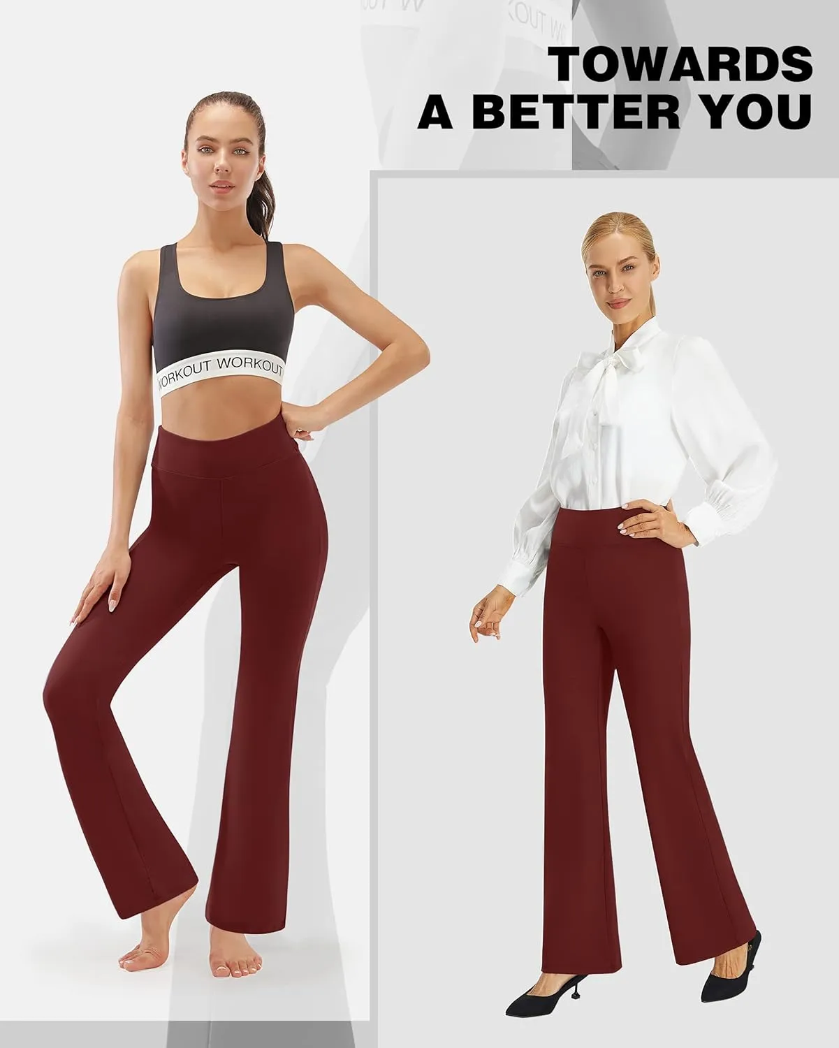 AFITNE Women's Yoga Dress Pants High Waist Pull On Work Pants 2025 Stretchy Office Casual Slacks