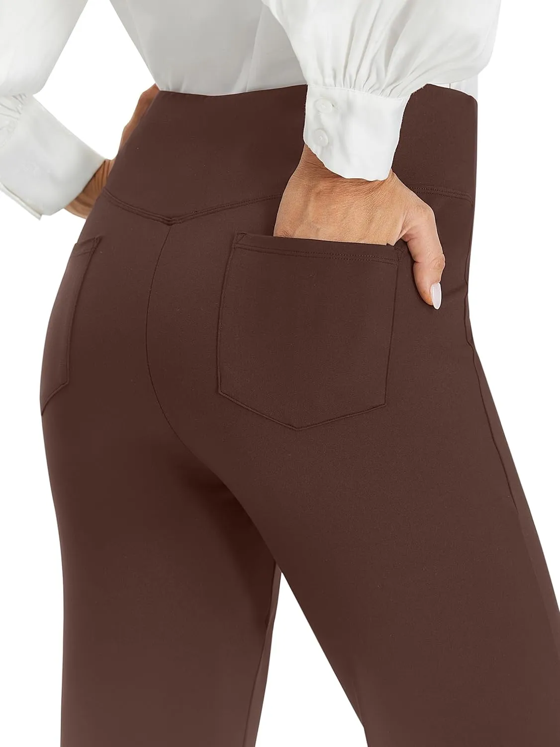 AFITNE Women's Yoga Dress Pants High Waist Pull On Work Pants 2025 Stretchy Office Casual Slacks