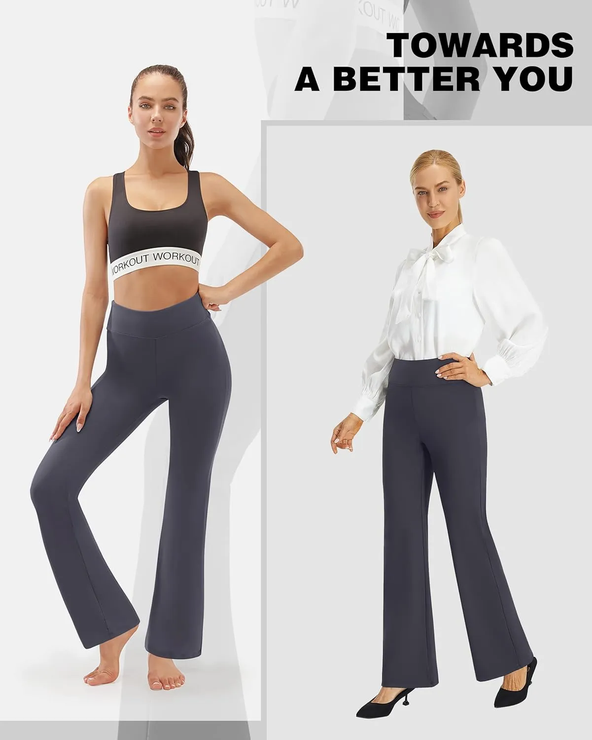 AFITNE Women's Yoga Dress Pants High Waist Pull On Work Pants 2025 Stretchy Office Casual Slacks