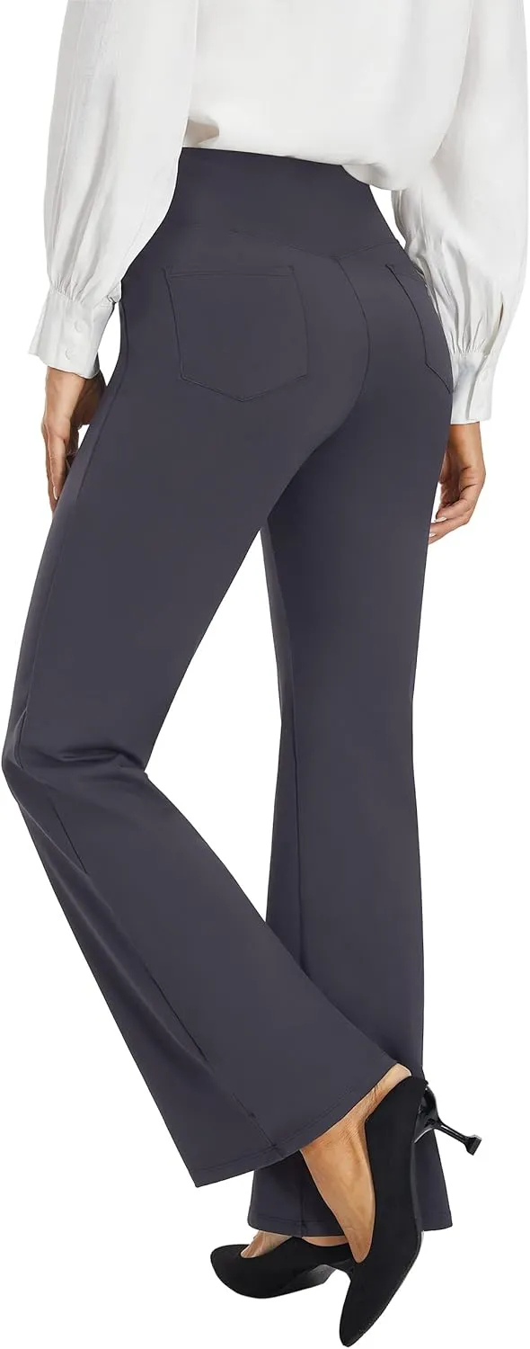 AFITNE Women's Yoga Dress Pants High Waist Pull On Work Pants 2025 Stretchy Office Casual Slacks