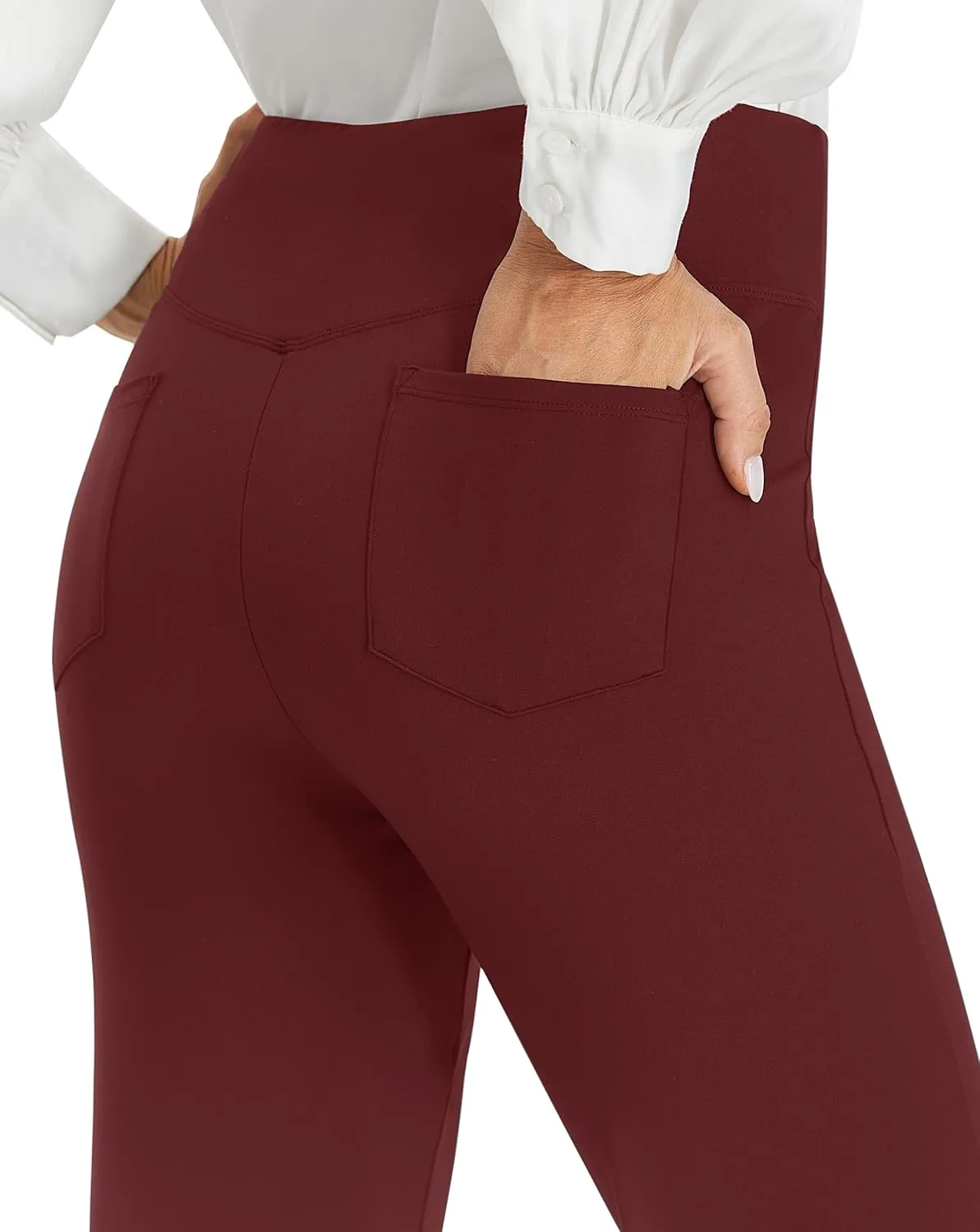 AFITNE Women's Yoga Dress Pants High Waist Pull On Work Pants 2025 Stretchy Office Casual Slacks