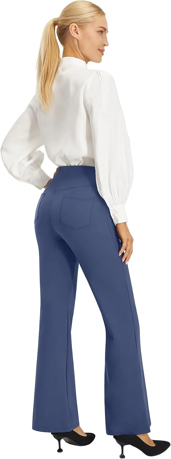 AFITNE Women's Yoga Dress Pants High Waist Pull On Work Pants 2025 Stretchy Office Casual Slacks