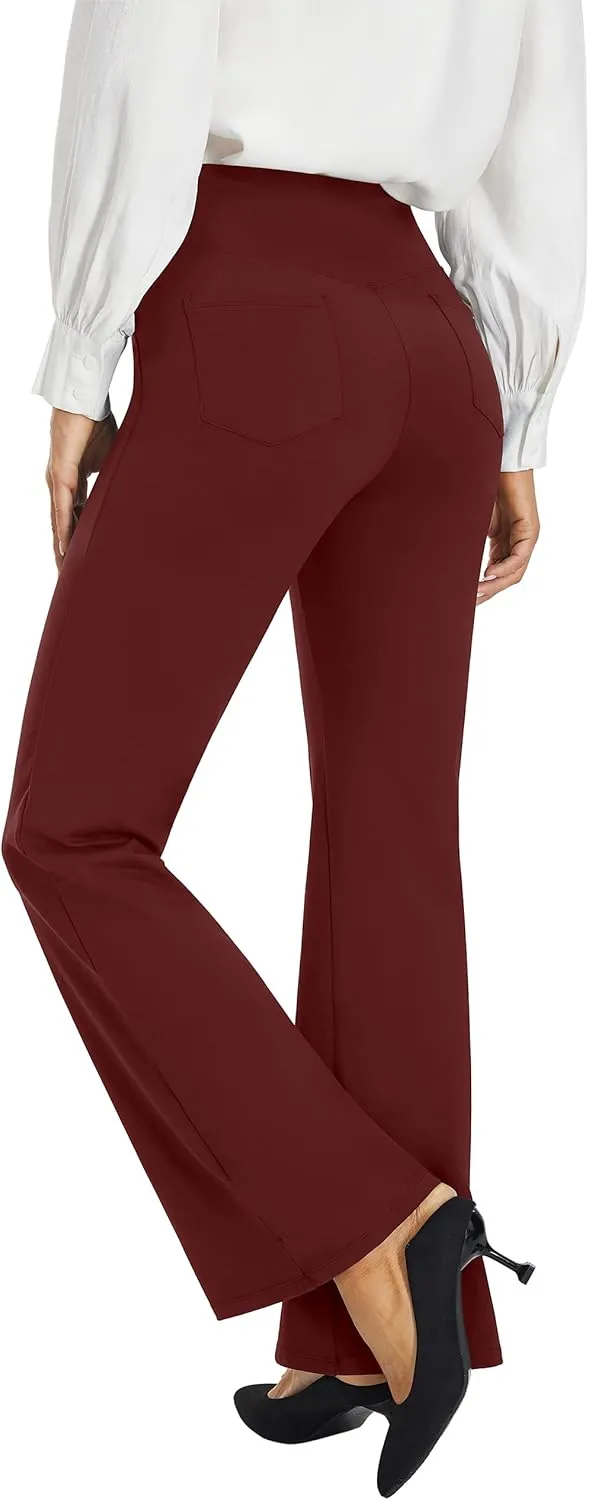 AFITNE Women's Yoga Dress Pants High Waist Pull On Work Pants 2025 Stretchy Office Casual Slacks