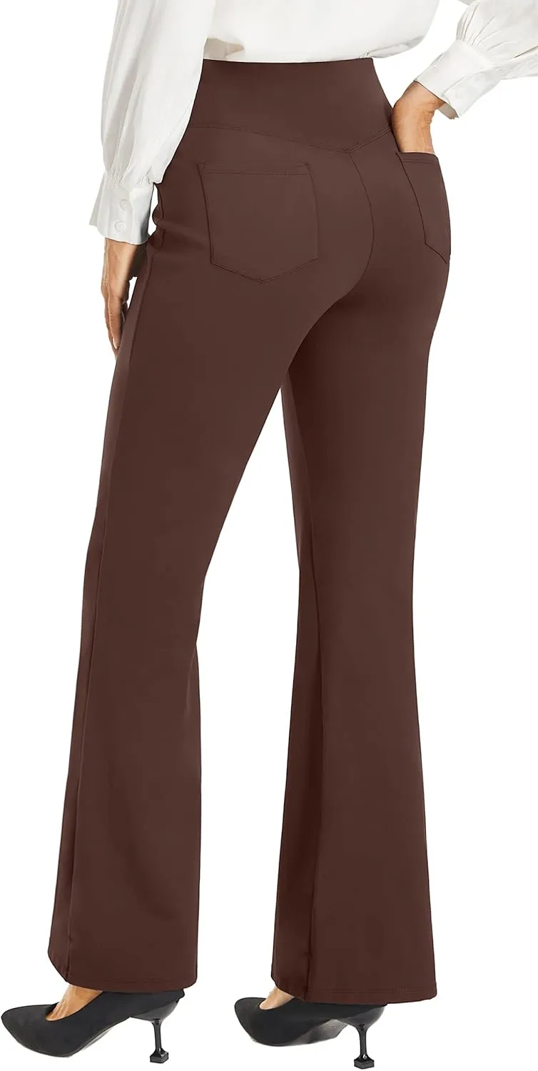 AFITNE Women's Yoga Dress Pants High Waist Pull On Work Pants 2025 Stretchy Office Casual Slacks