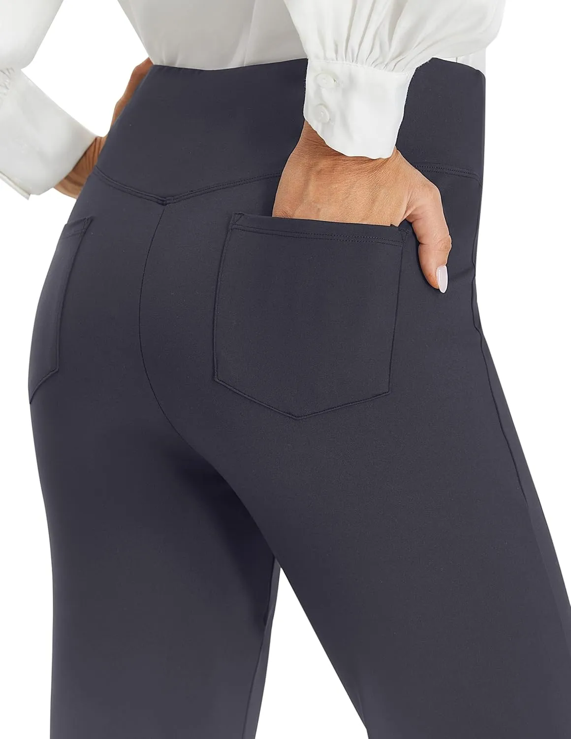 AFITNE Women's Yoga Dress Pants High Waist Pull On Work Pants 2025 Stretchy Office Casual Slacks