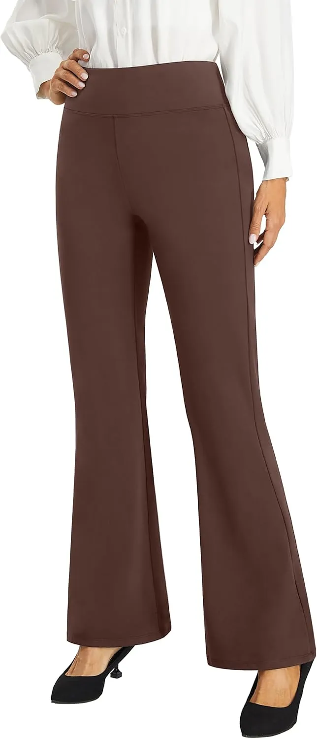 AFITNE Women's Yoga Dress Pants High Waist Pull On Work Pants 2025 Stretchy Office Casual Slacks