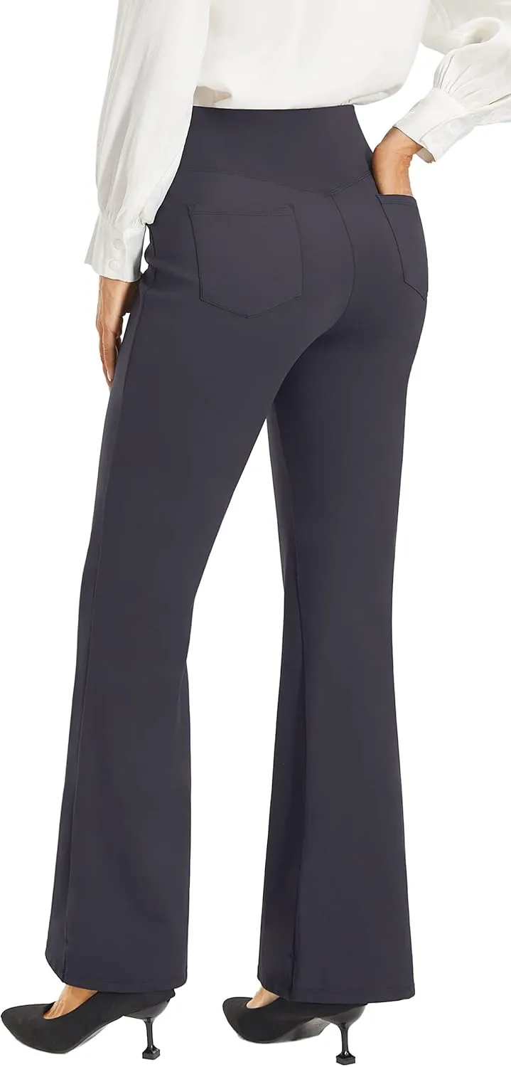AFITNE Women's Yoga Dress Pants High Waist Pull On Work Pants 2025 Stretchy Office Casual Slacks