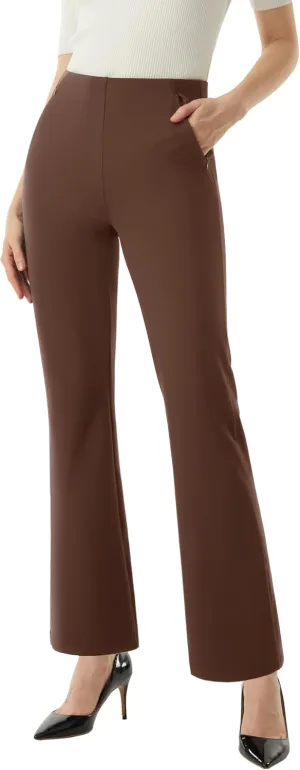 AFITNE Womens Yoga Dress Pants High Waisted Stretchy Straight Leg Business Casual Pants with Pockets Pull On Work Slacks