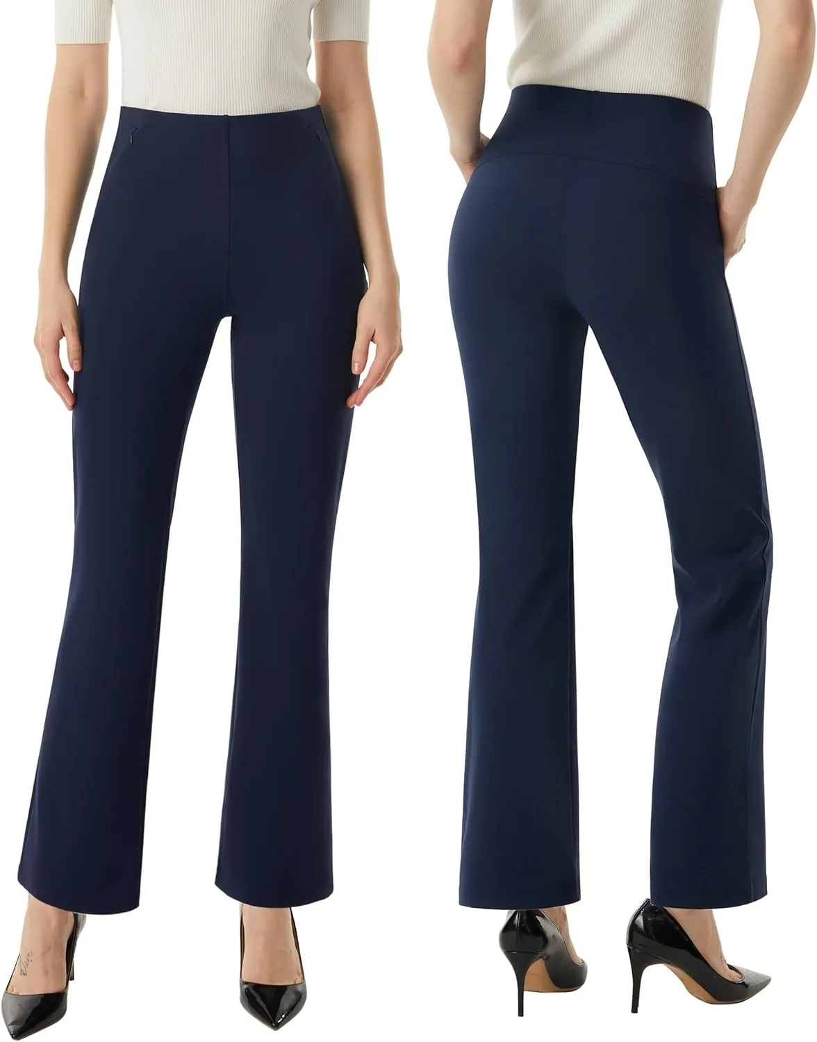 AFITNE Womens Yoga Dress Pants High Waisted Stretchy Straight Leg Business Casual Pants with Pockets Pull On Work Slacks