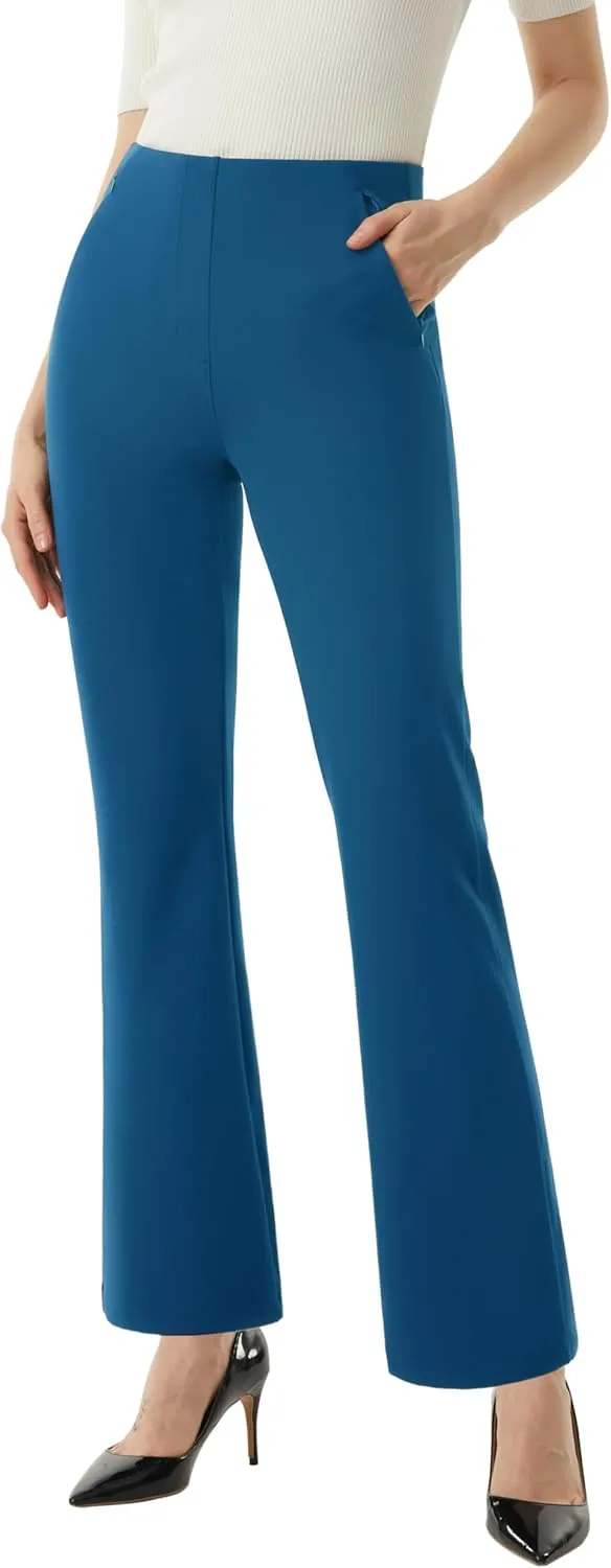 AFITNE Womens Yoga Dress Pants High Waisted Stretchy Straight Leg Business Casual Pants with Pockets Pull On Work Slacks