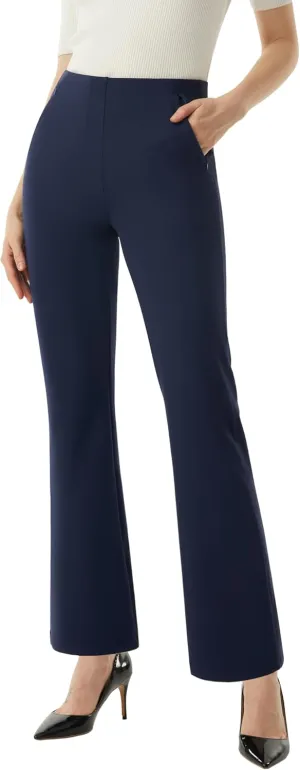 AFITNE Womens Yoga Dress Pants High Waisted Stretchy Straight Leg Business Casual Pants with Pockets Pull On Work Slacks
