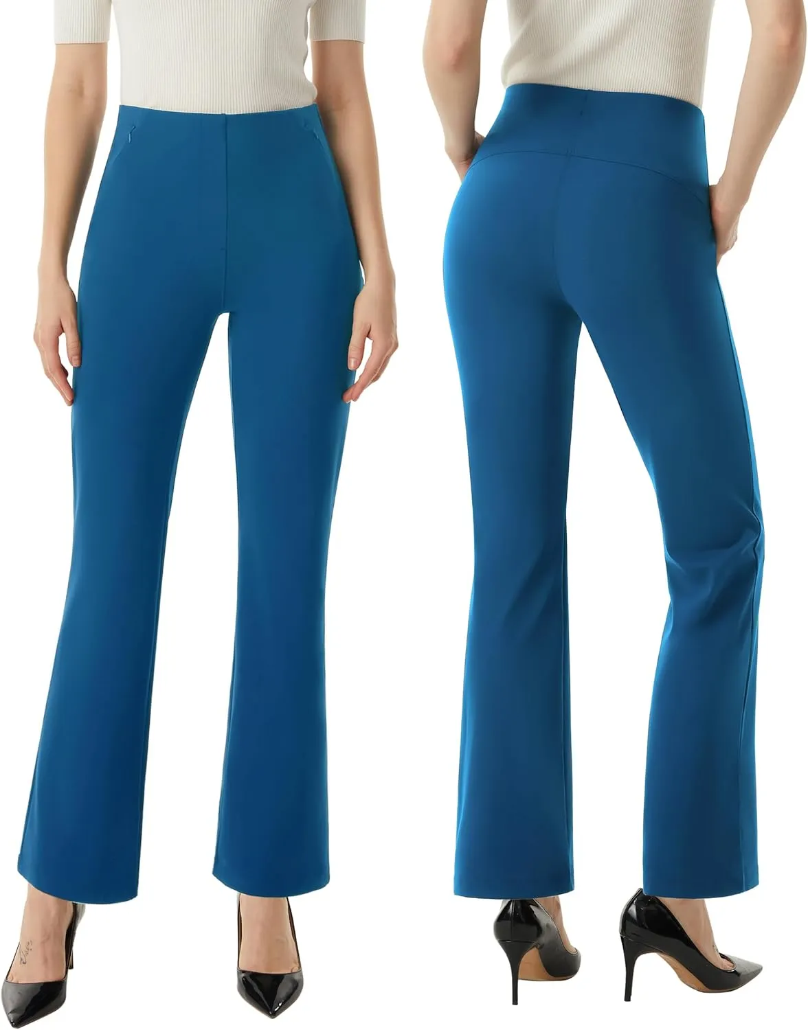 AFITNE Womens Yoga Dress Pants High Waisted Stretchy Straight Leg Business Casual Pants with Pockets Pull On Work Slacks