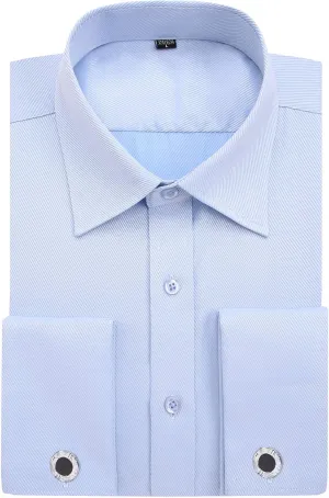 Alimens & Gentle French Cuff Regular Fit Dress Shirts (Cufflink Included)