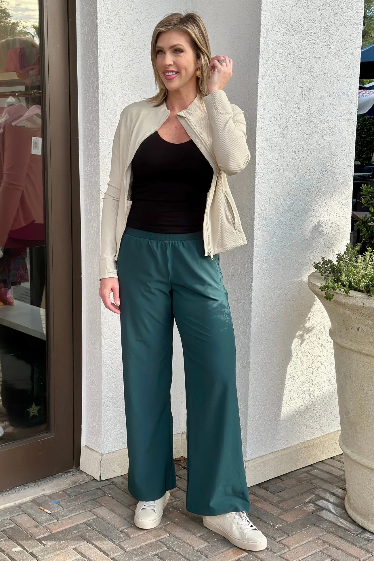 Amanda Straight Long Pant-Midnight Green