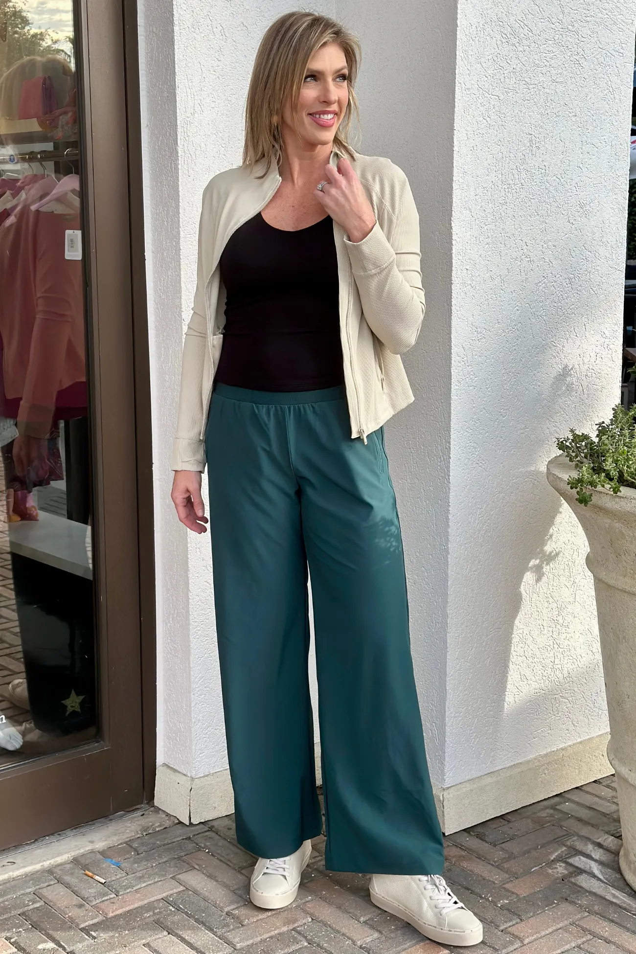 Amanda Straight Long Pant-Midnight Green