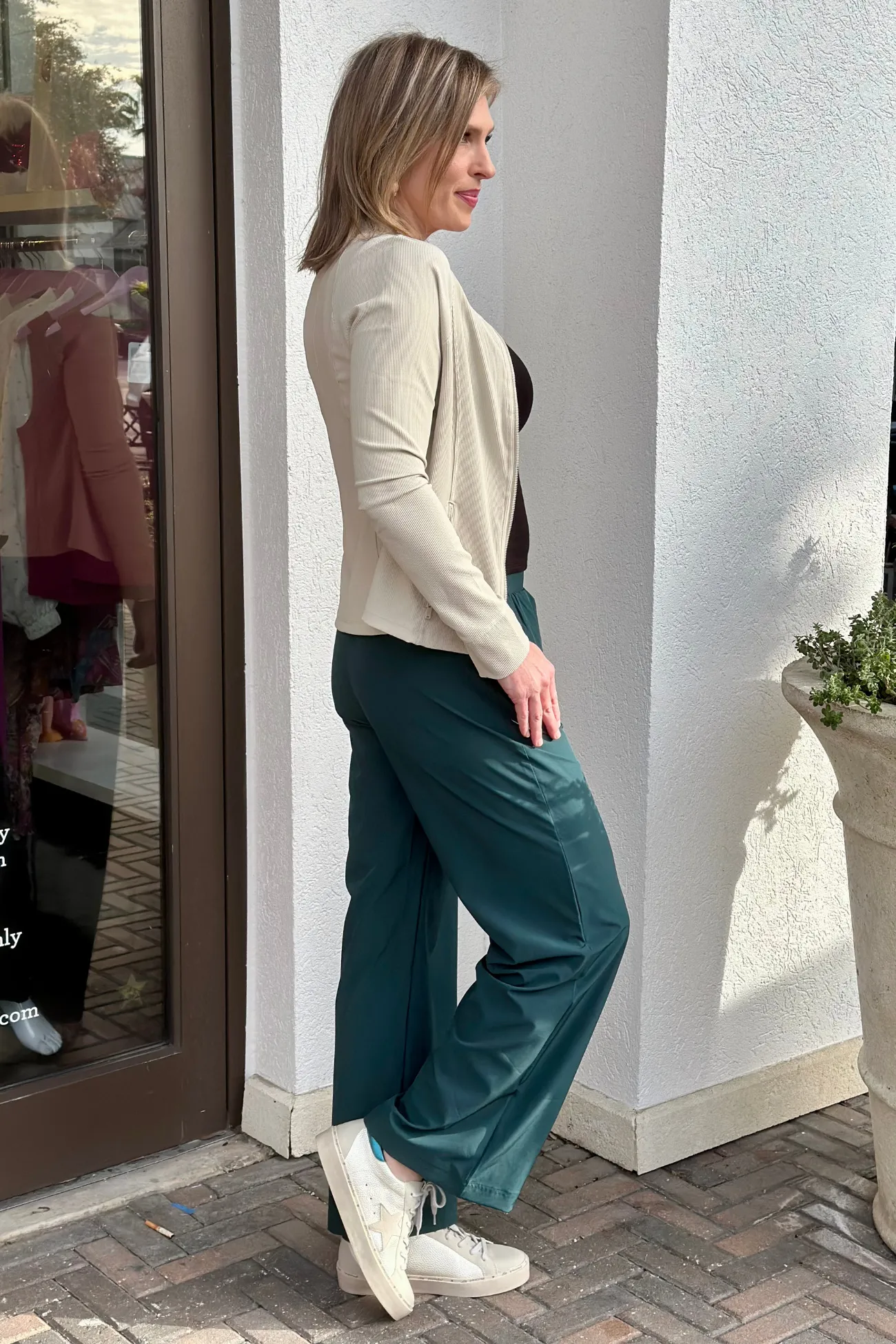 Amanda Straight Long Pant-Midnight Green