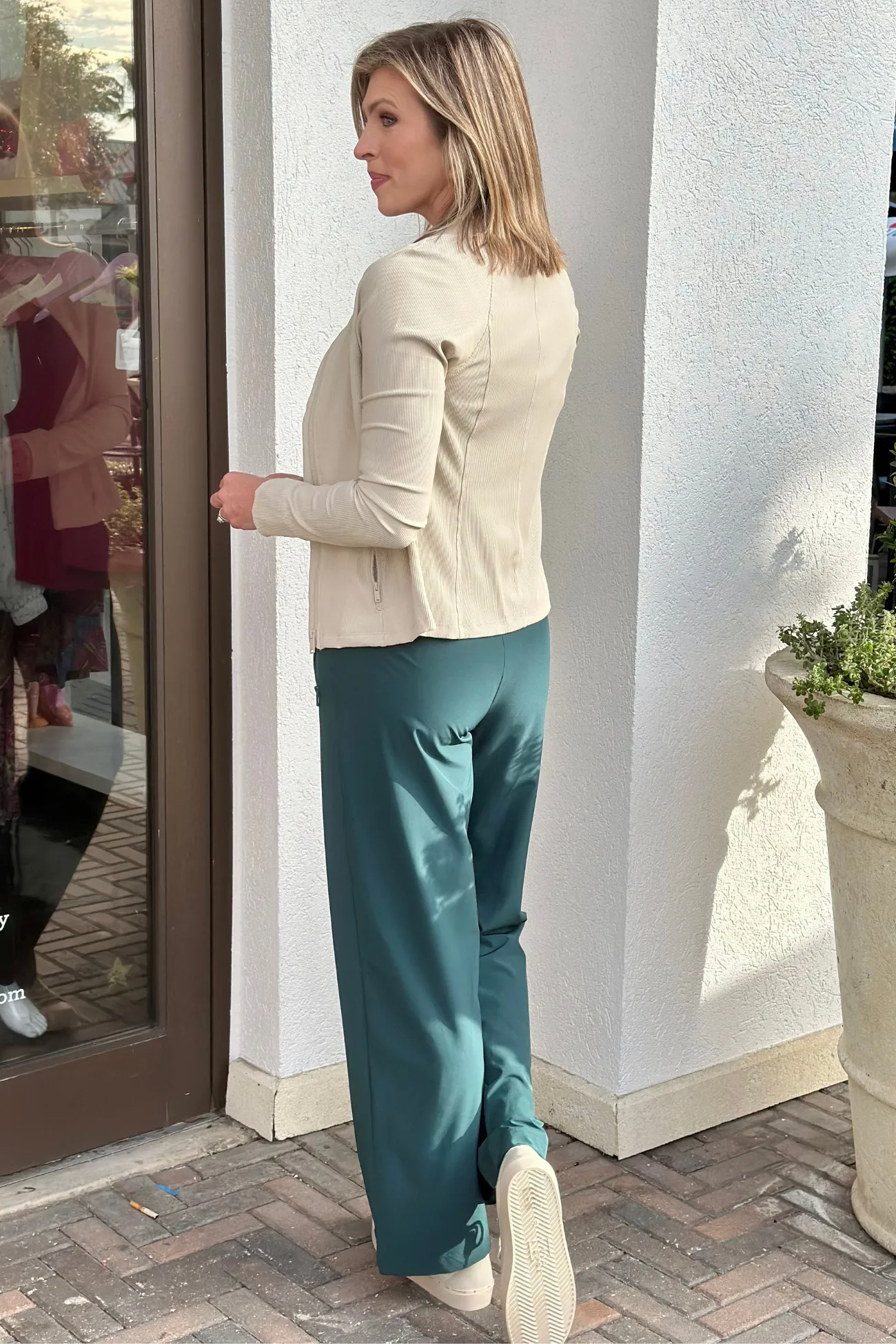 Amanda Straight Long Pant-Midnight Green