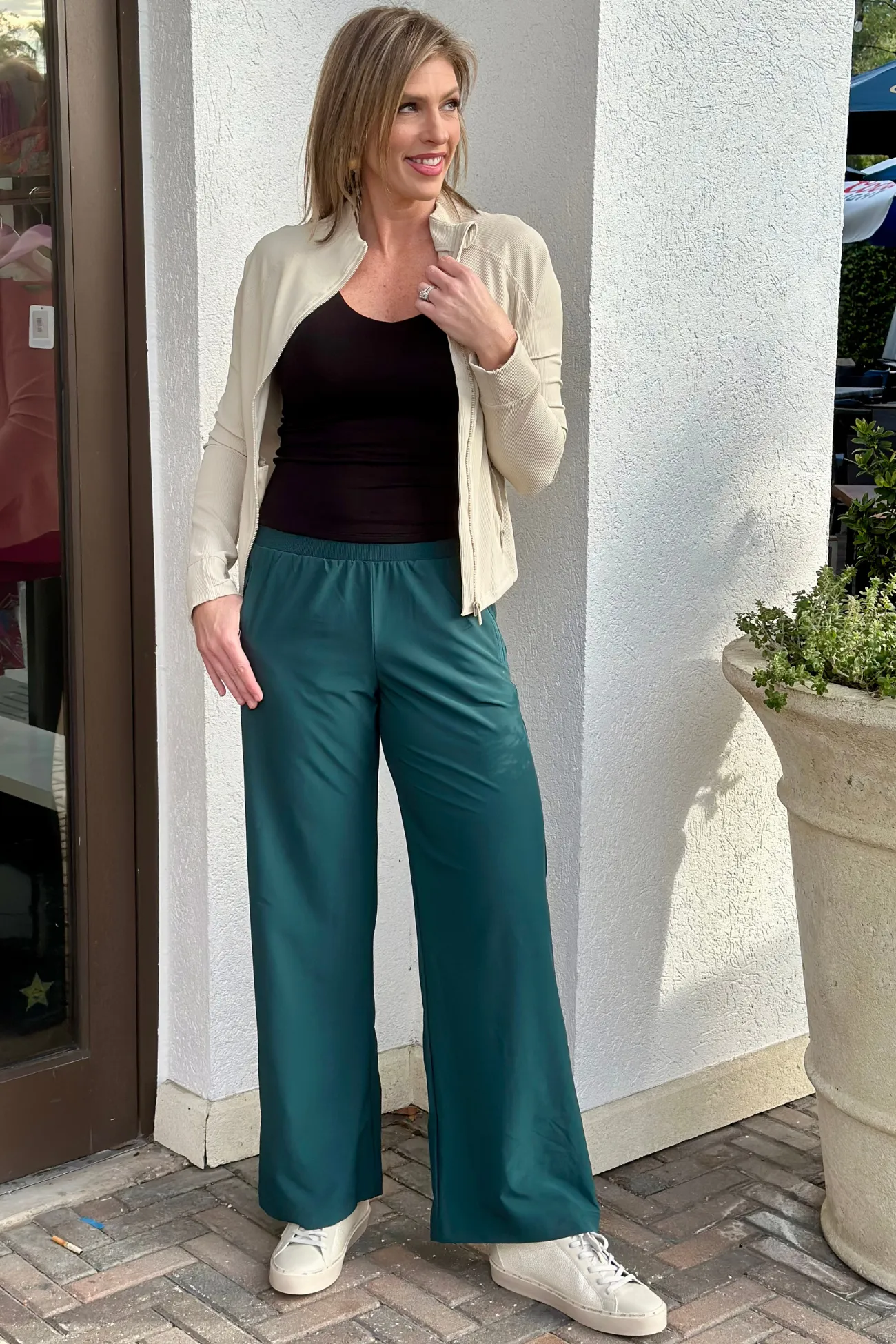 Amanda Straight Long Pant-Midnight Green