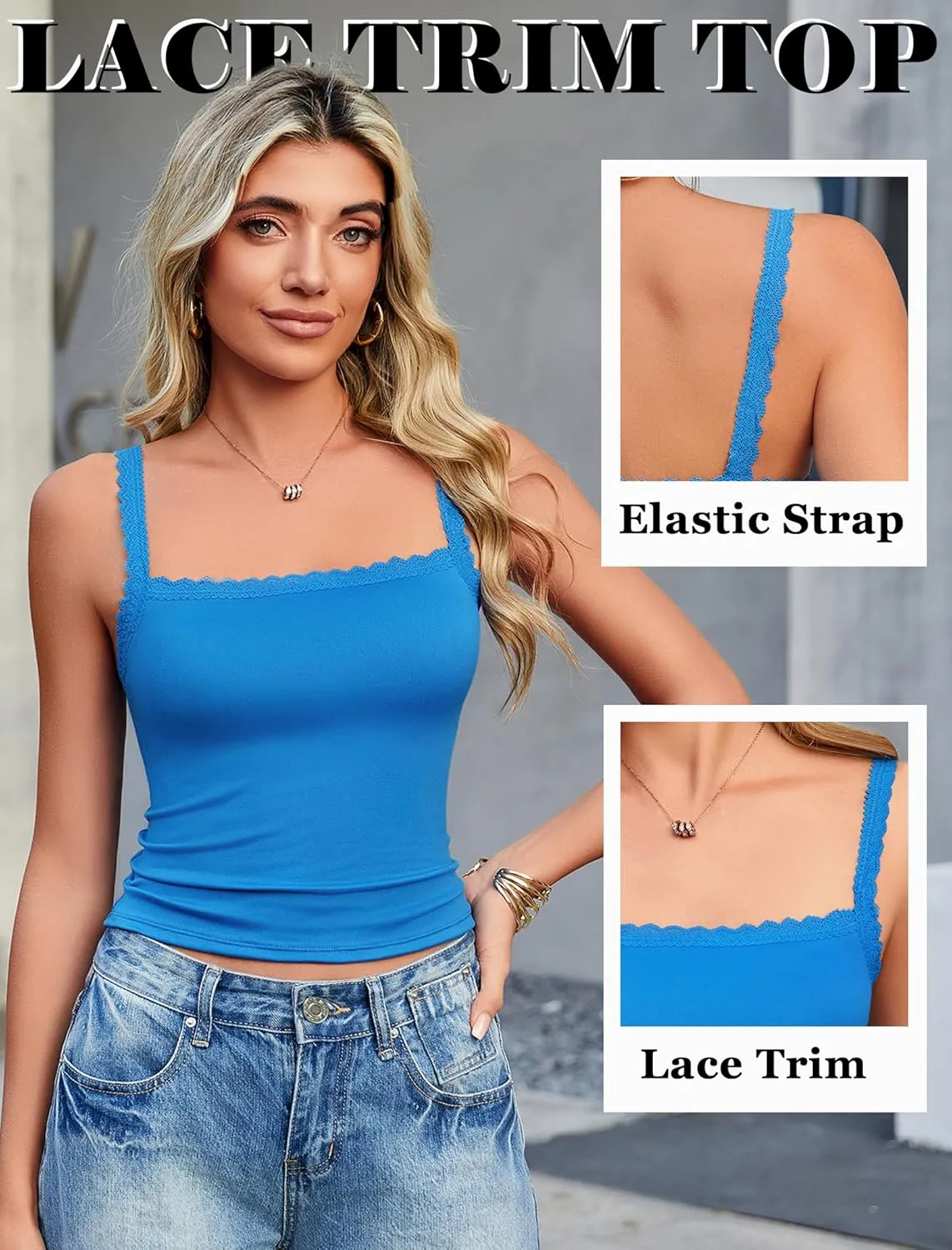 Avidlove Camisole Tops for Women Lace Tank Top Y2k Square Neck Undershirts Going Out Summer Tops 2025 Trendy