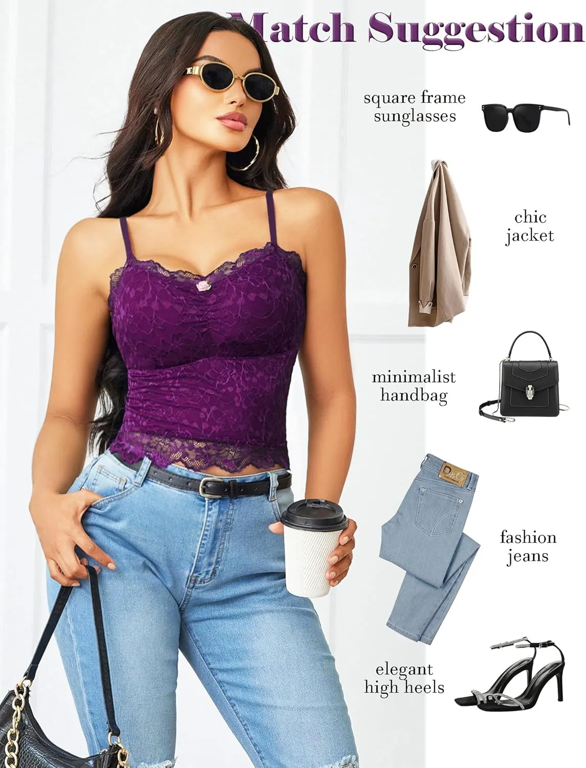 Avidlove Lace Camisole Tops Women Crop Top Ruched Tank Going Out Sexy Spaghetti Strap Cami Bralette