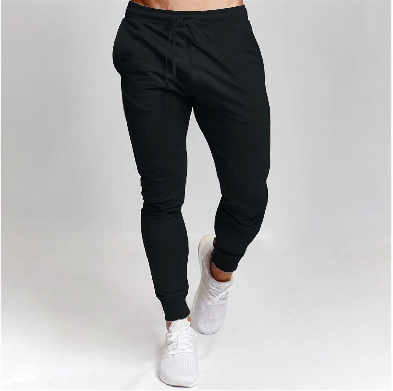 Aymnlox Mens Sweatpants Casual Jogging Pants for Men with Pockets Drawstring Athletic Workout Trousers Hiking Tapered Joggers