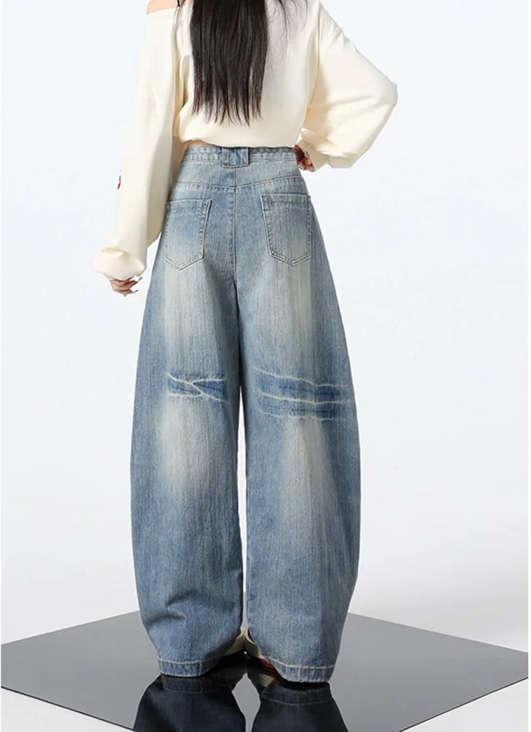 Baggy Jeans for Woman Men High Waisted Barrel Leg Jeans Trendy Boyfriend Denim Pants Vintage Streetwear Clothes
