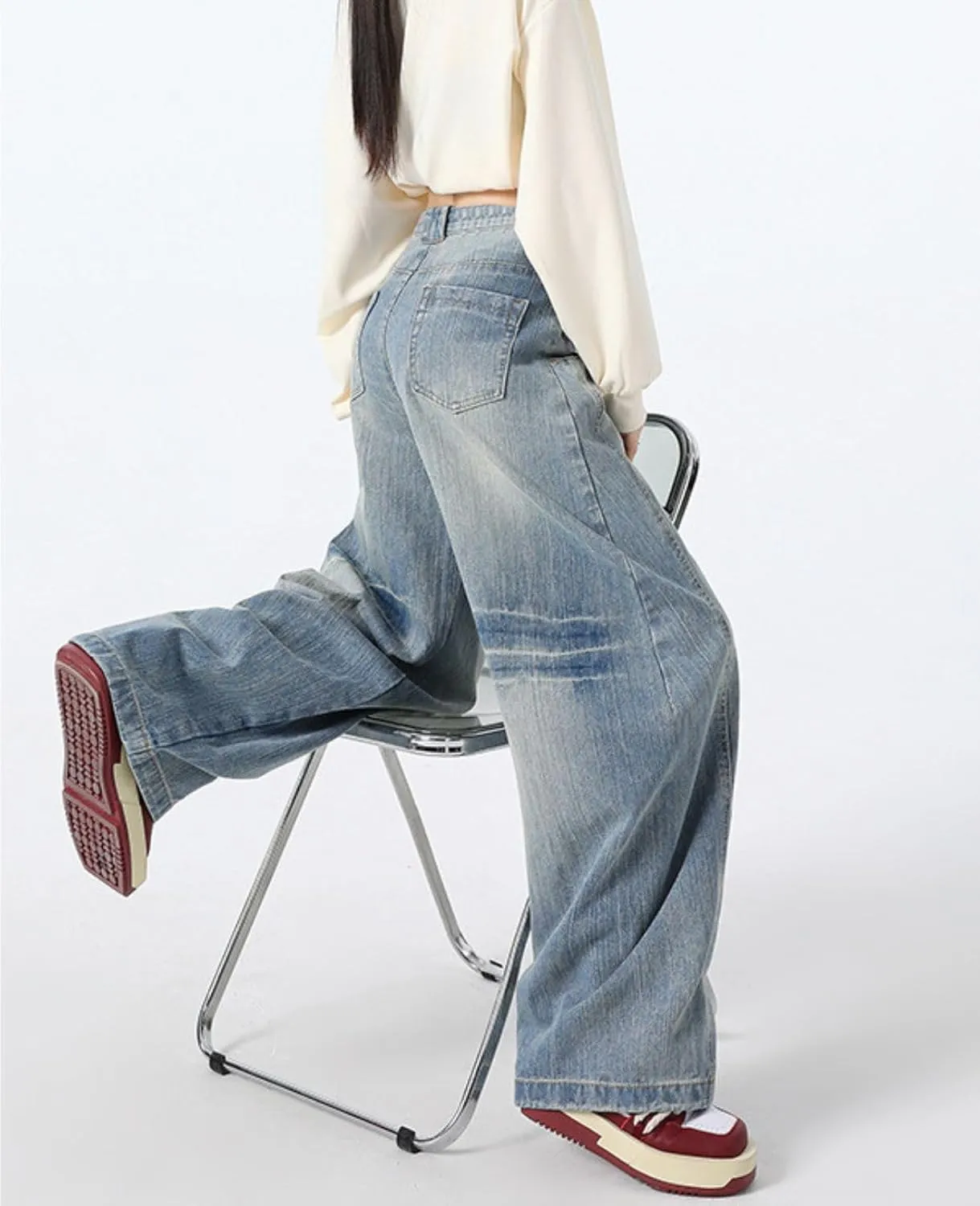 Baggy Jeans for Woman Men High Waisted Barrel Leg Jeans Trendy Boyfriend Denim Pants Vintage Streetwear Clothes