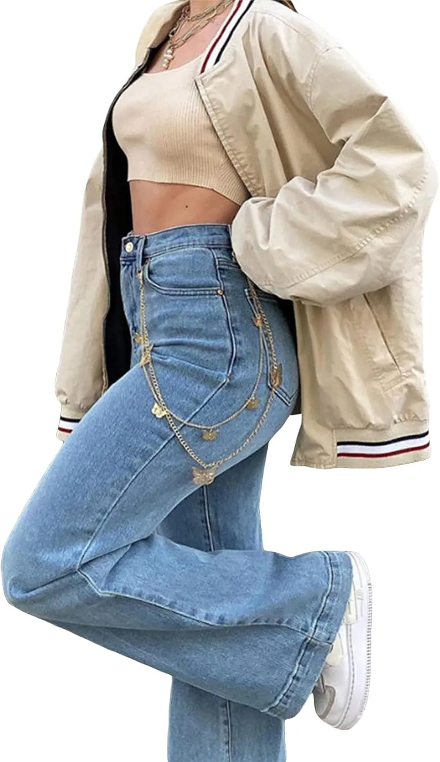Baggy Jeans for Women High Waist Streetwear Jeans Vintage Wide Leg Straight Denim Pants Womens Casual Trousers