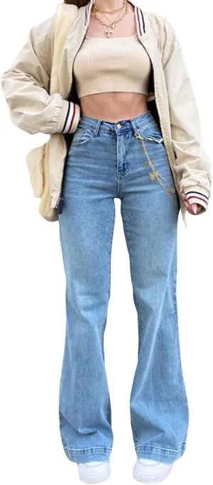 Baggy Jeans for Women High Waist Streetwear Jeans Vintage Wide Leg Straight Denim Pants Womens Casual Trousers