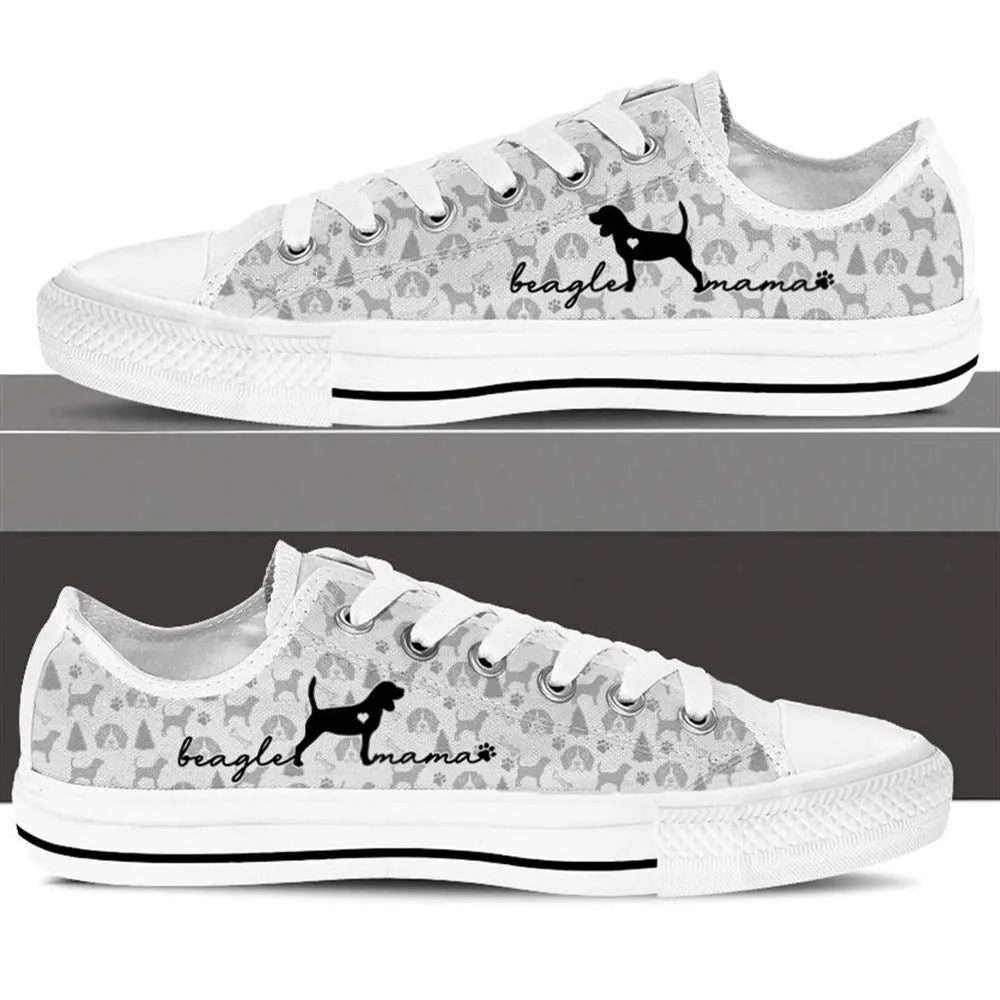 Beagle Low Top Shoes, Dog Printed Shoes, Canvas Shoes For Men, Women