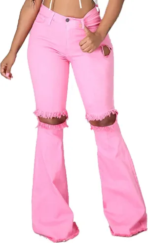 Bell Bottom Jeans for Women Skinny Flared Jeans Elastic High Waisted Vintage 70s Classic Stretchy Wide Leg Denim Pants