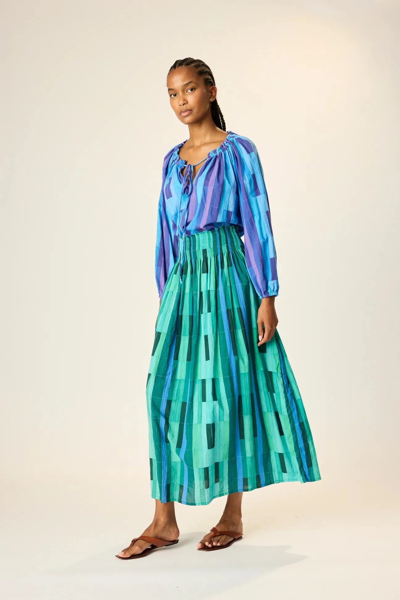 Bella Skirt - Sea Glass Cotton
