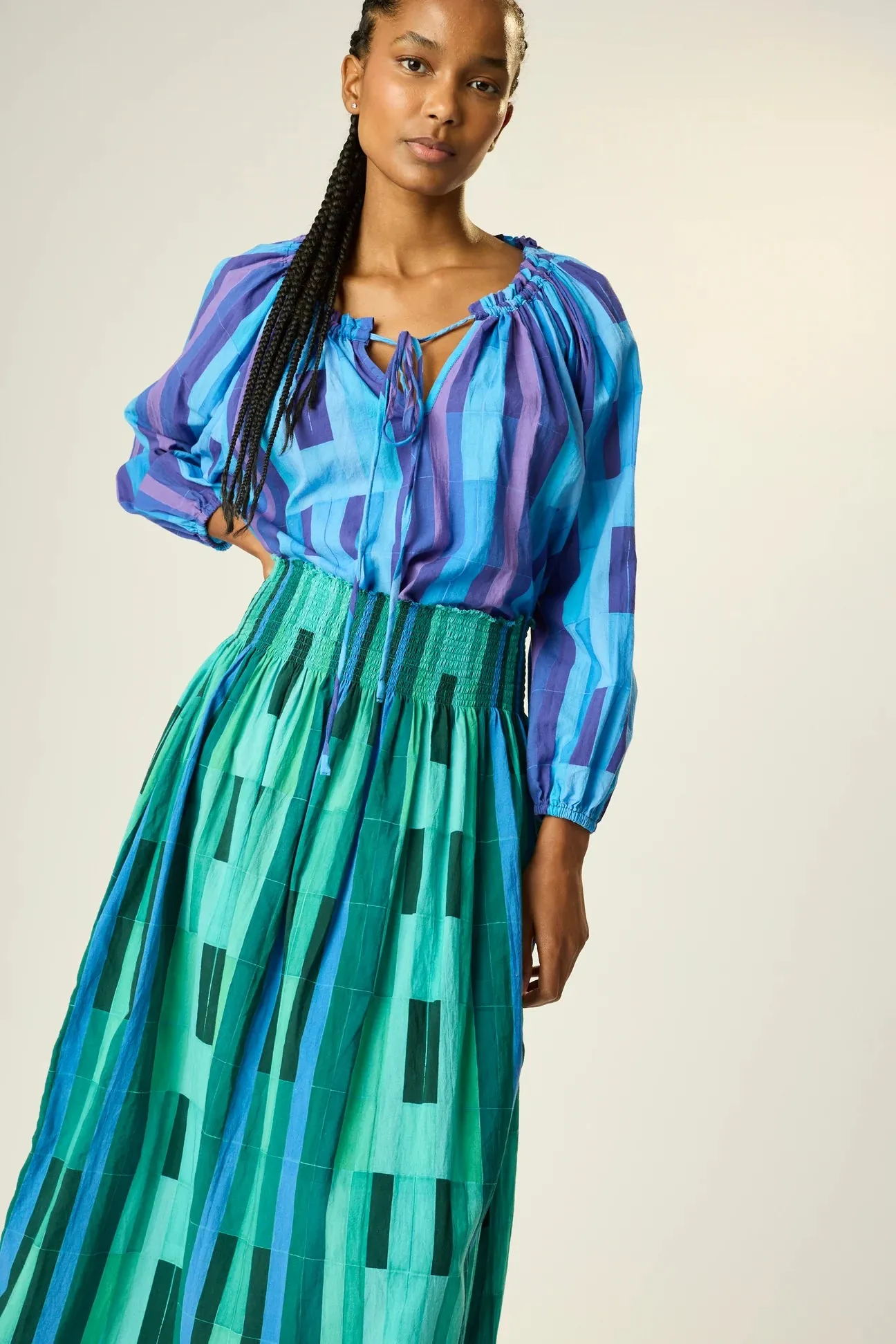 Bella Skirt - Sea Glass Cotton
