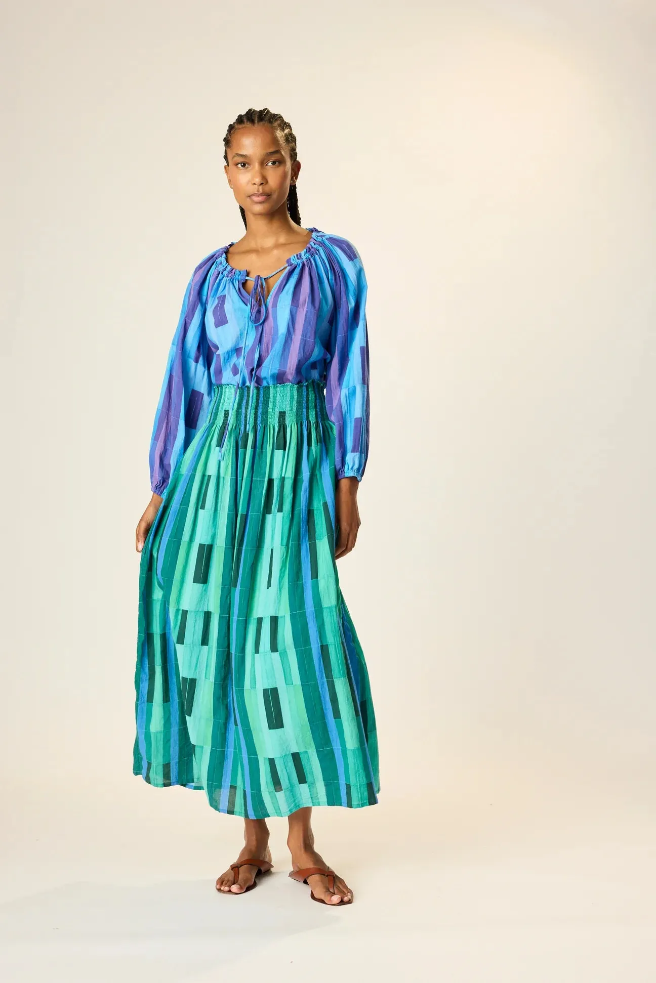 Bella Skirt - Sea Glass Cotton