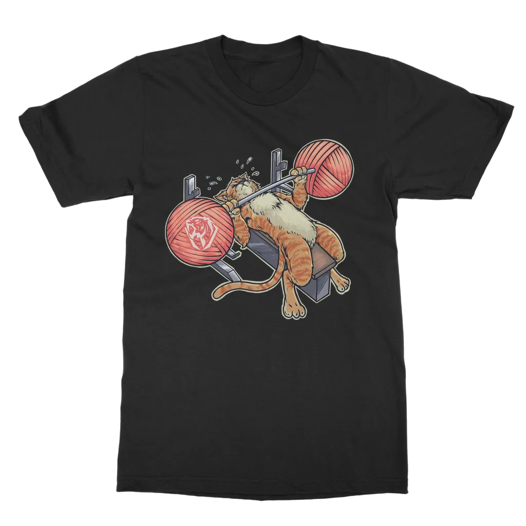 Benchpressing ginger cat T-shirt (UK)