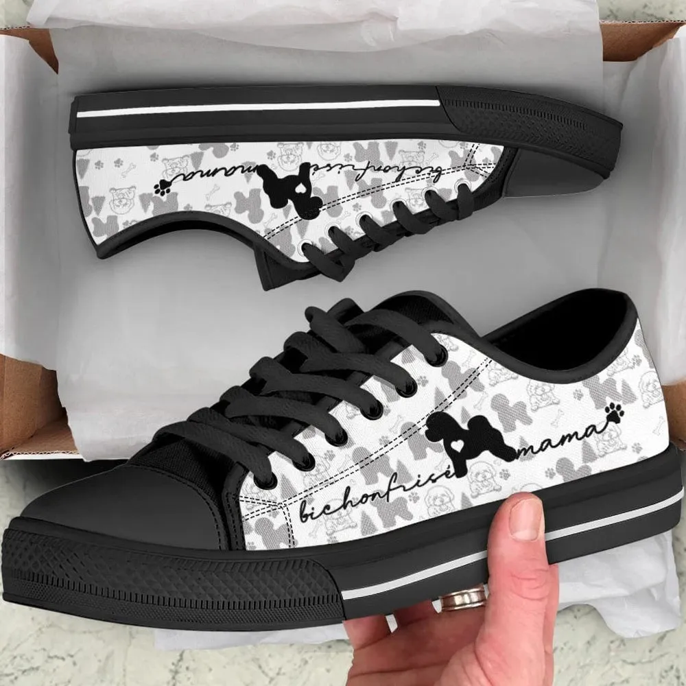 Bichon Frise Low Top Shoes, Dog Printed Shoes, Canvas Shoes For Men, Women