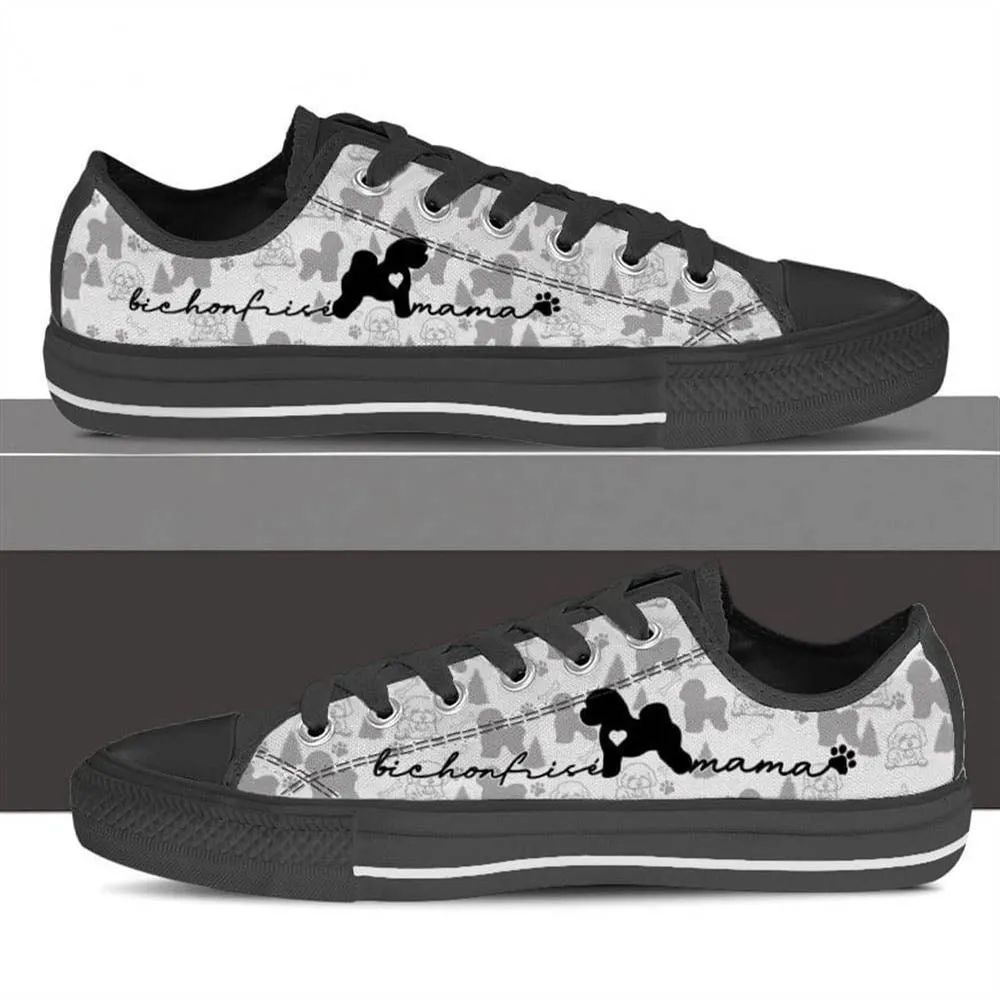 Bichon Frise Low Top Shoes, Dog Printed Shoes, Canvas Shoes For Men, Women