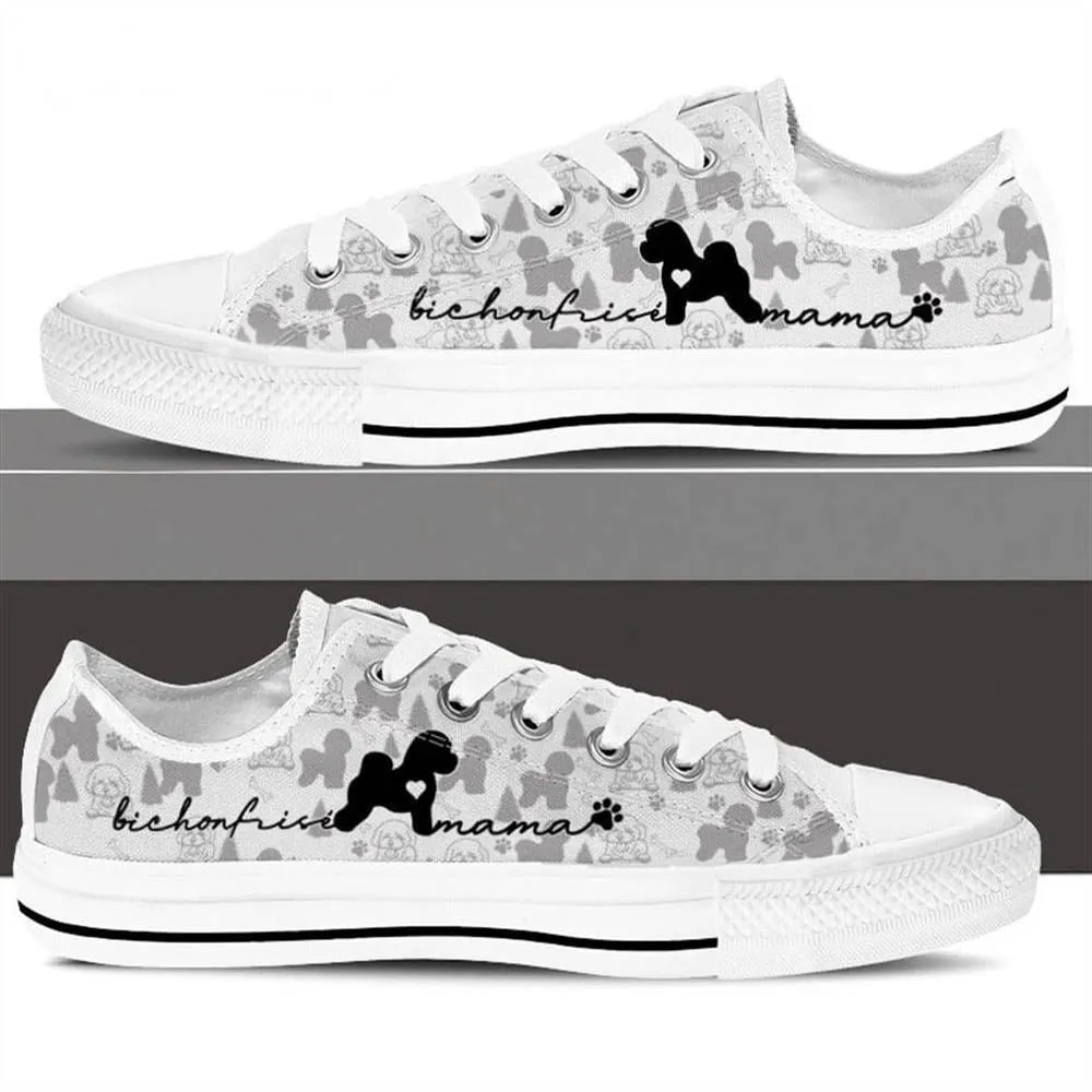 Bichon Frise Low Top Shoes, Dog Printed Shoes, Canvas Shoes For Men, Women