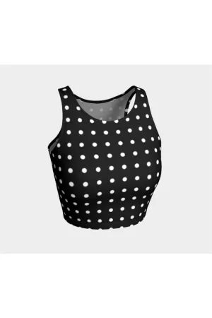 Black and White Polka Athletic Top