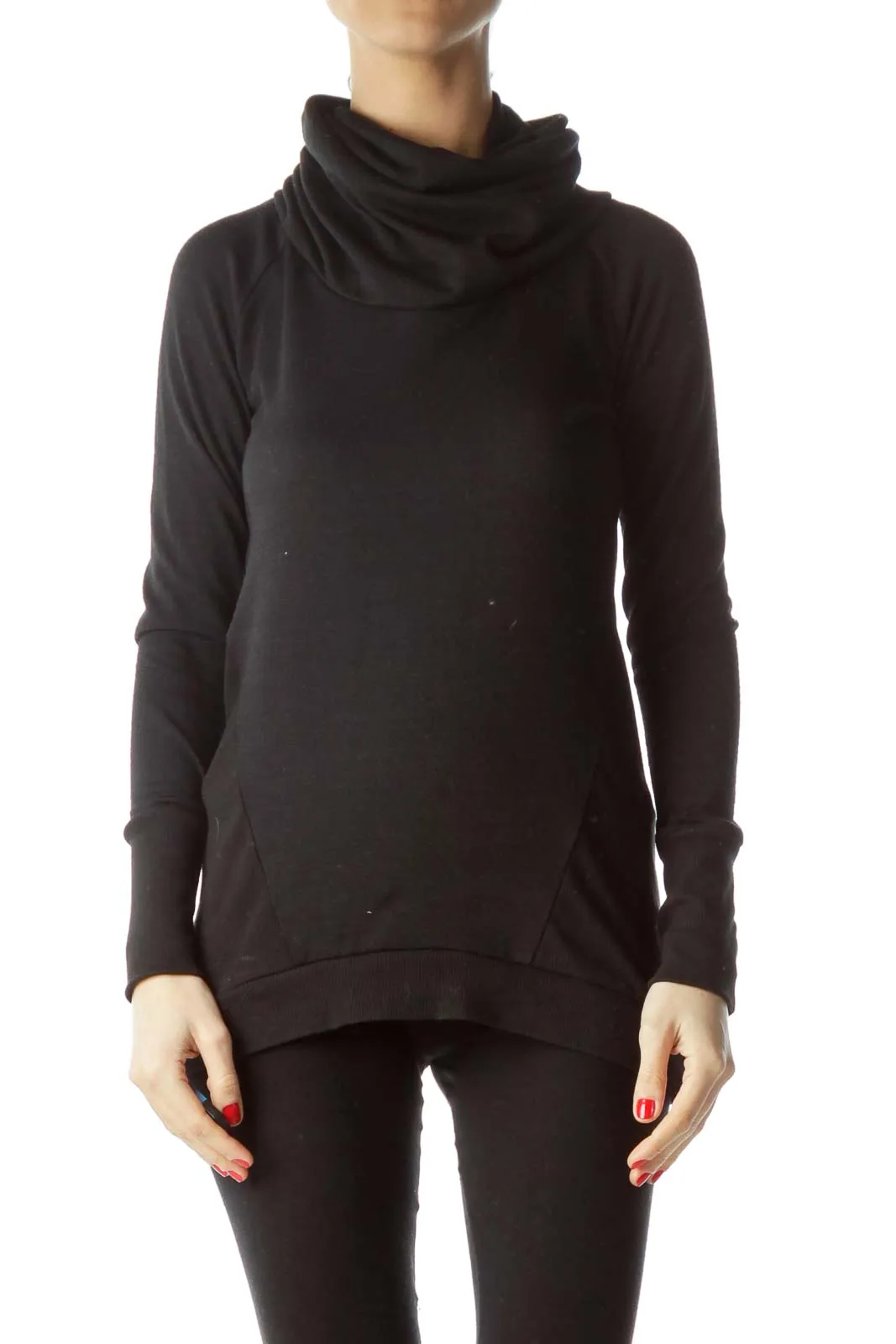 Black Cowl Neck Athletic Top