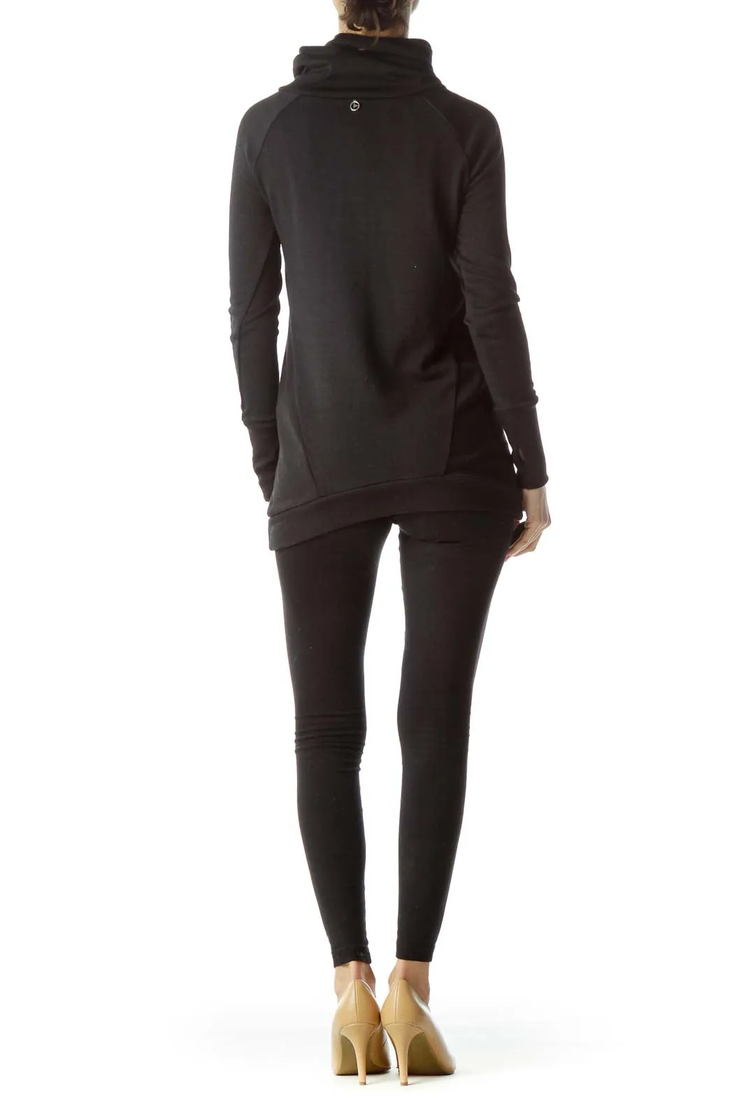 Black Cowl Neck Athletic Top