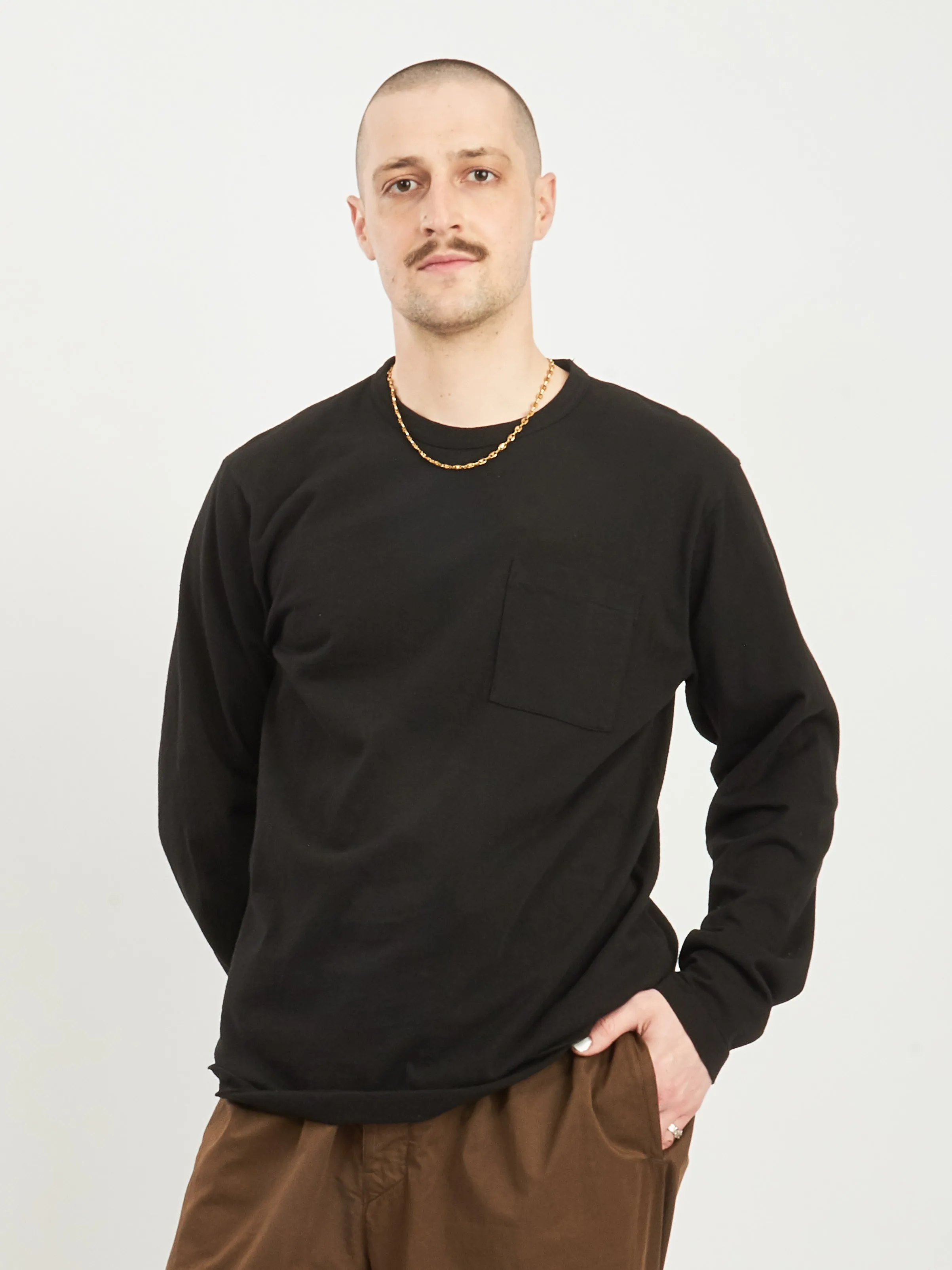 Black L/S Pocket Tee